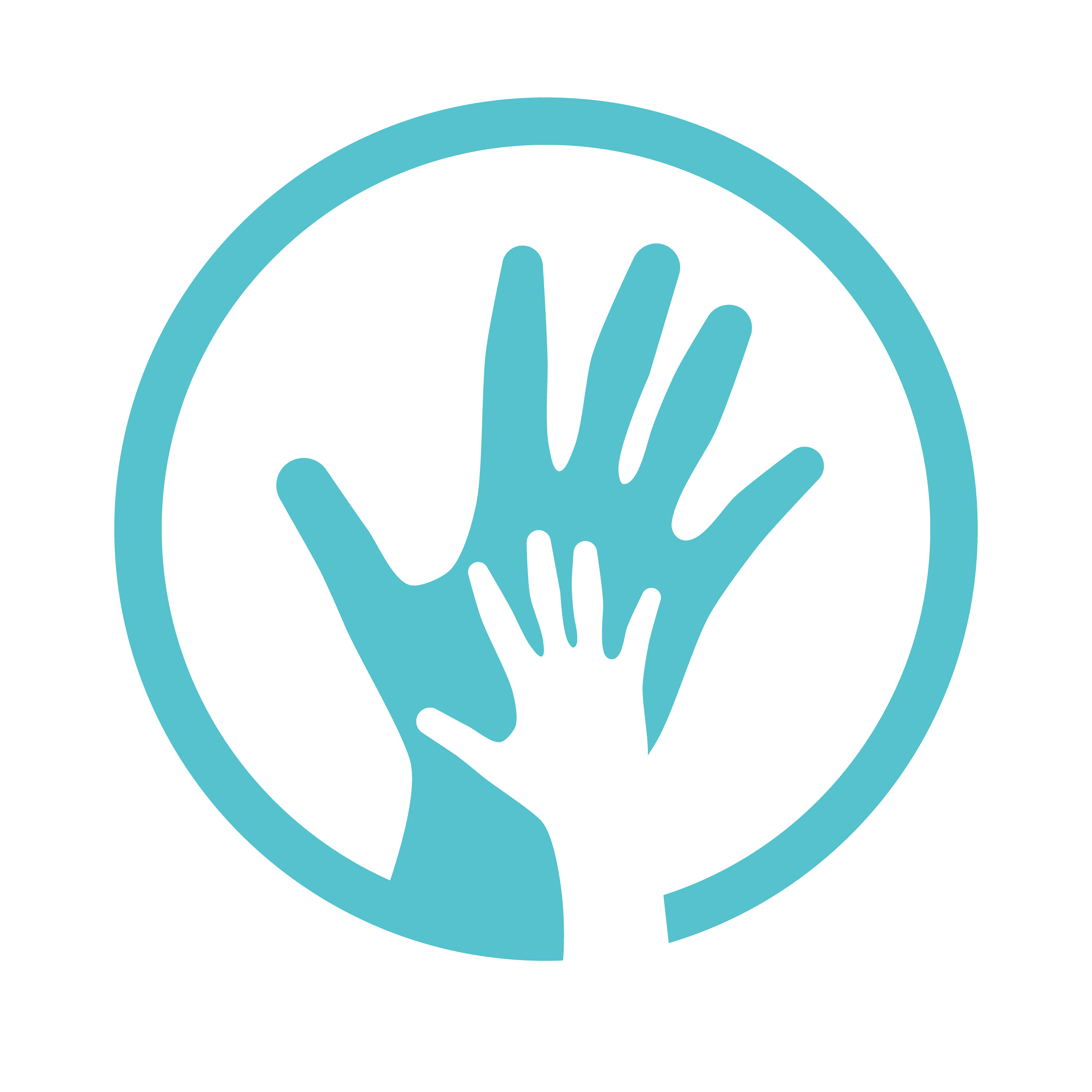The Access icon: a circle with a large hand and the outline of a smaller hand overlaying it.
